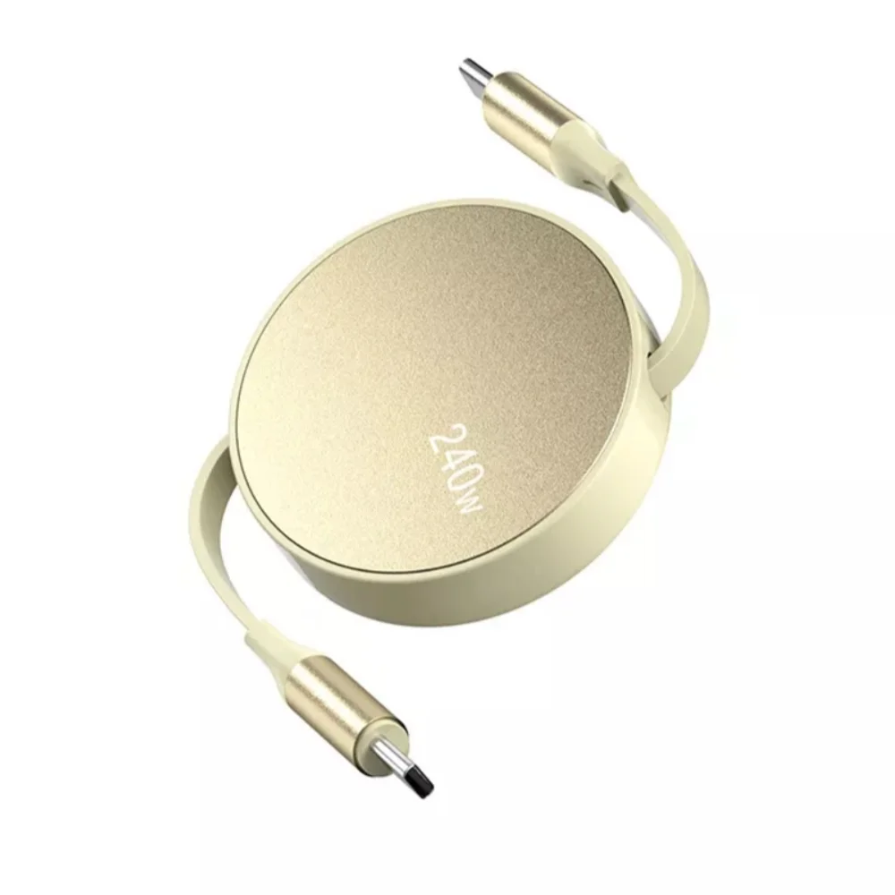 Retractable USB-C to USB-C 240W Charging Cable – Fast Charge & Data Transfer